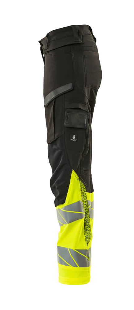 MASCOT ACCELERATE SAFE Trousers with kneepad pockets 19178 Black/hi-vis Yellow