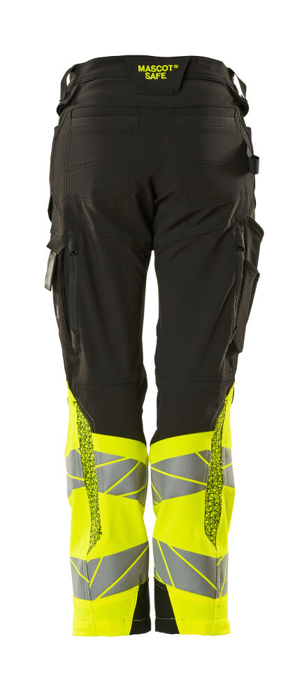 MASCOT ACCELERATE SAFE Trousers with kneepad pockets 19178 Black/hi-vis Yellow