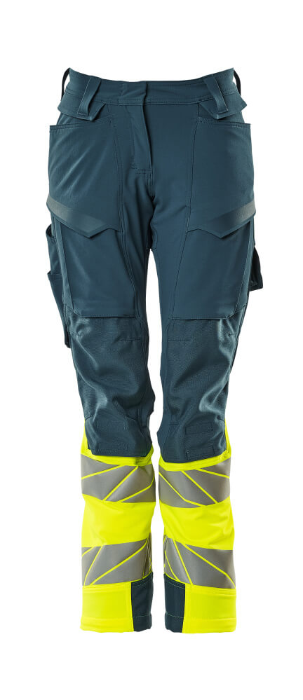MASCOT ACCELERATE SAFE Trousers with kneepad pockets 19178 Dark Petroleum/hi-vis Yellow