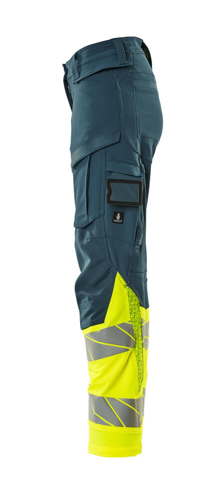 MASCOT ACCELERATE SAFE Trousers with kneepad pockets 19178 Dark Petroleum/hi-vis Yellow