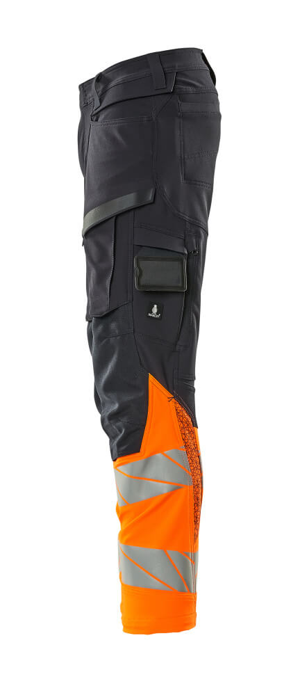 MASCOT ACCELERATE SAFE Trousers with kneepad pockets 19179 Dark Navy/hi-vis Orange
