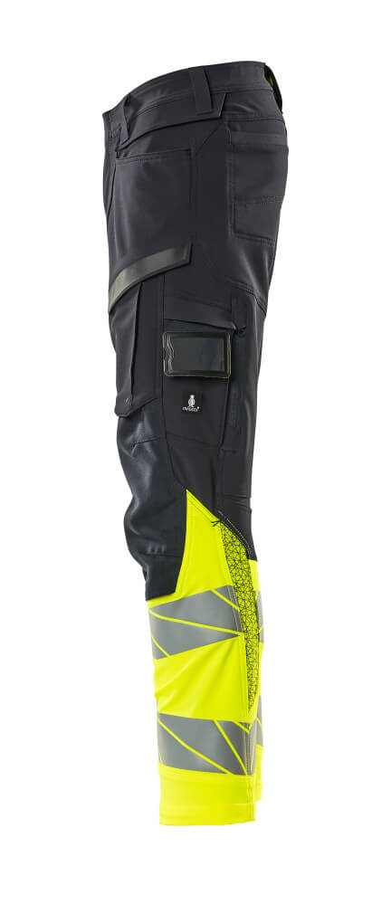 MASCOT ACCELERATE SAFE Trousers with kneepad pockets 19179 Dark Navy/hi-vis Yellow