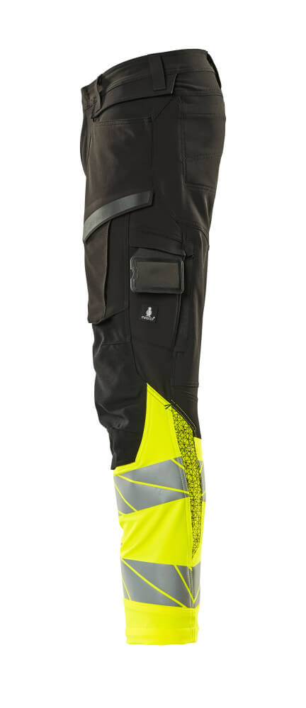 MASCOT ACCELERATE SAFE Trousers with kneepad pockets 19179 Black/hi-vis Yellow