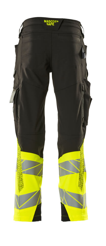 MASCOT ACCELERATE SAFE Trousers with kneepad pockets 19179 Black/hi-vis Yellow
