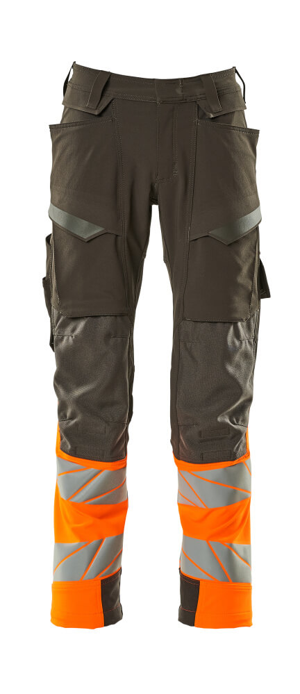 MASCOT ACCELERATE SAFE Trousers with kneepad pockets 19179 Dark Anthracite/hi-vis Orange
