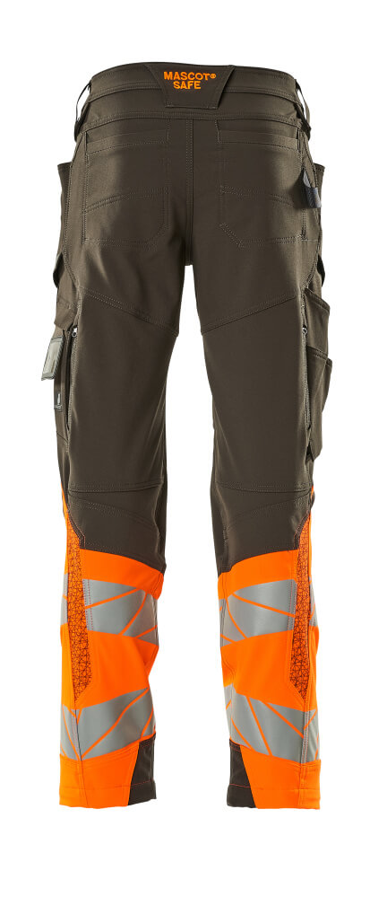 MASCOT ACCELERATE SAFE Trousers with kneepad pockets 19179 Dark Anthracite/hi-vis Orange