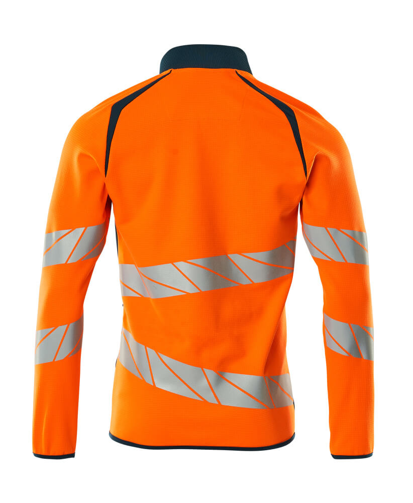 MASCOT ACCELERATE SAFE Sweatshirt with zipper 19184 Hi-vis Orange/dark Petroleum