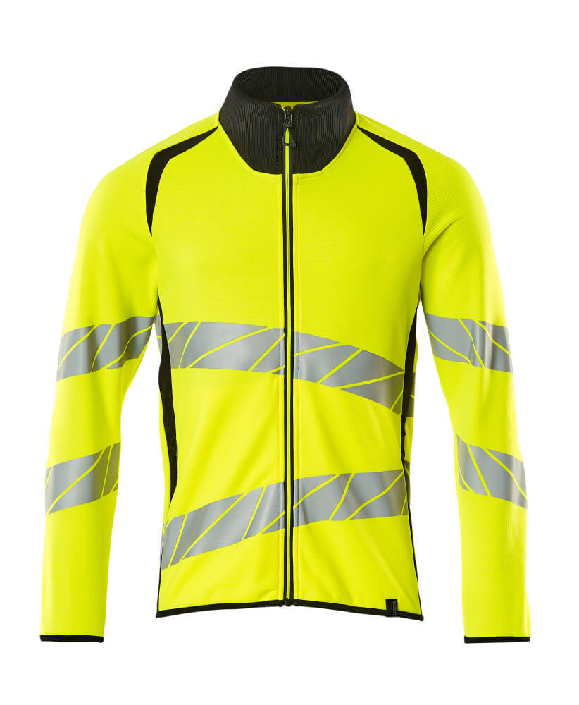 MASCOT ACCELERATE SAFE Sweatshirt with zipper 19184 Hi-vis Yellow/black