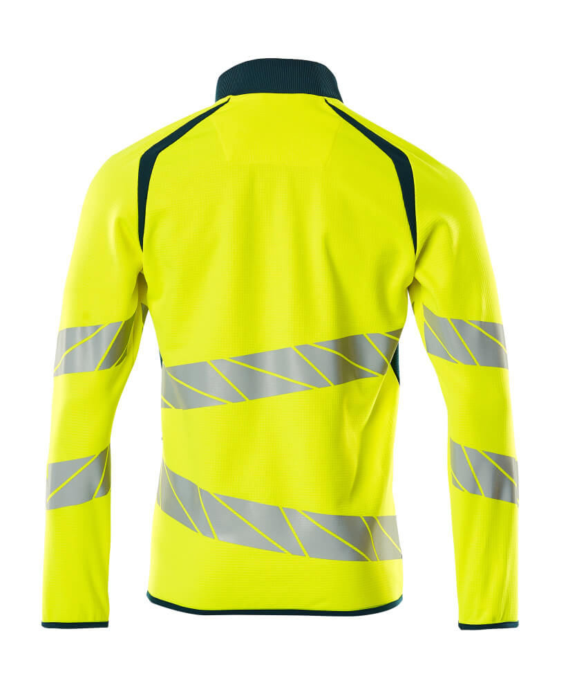 MASCOT ACCELERATE SAFE Sweatshirt with zipper 19184 Hi-vis Yellow/dark Petroleum