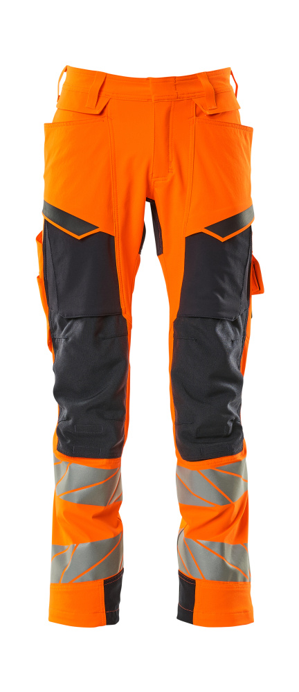 MASCOT ACCELERATE SAFE Trousers with kneepad pockets 19279 Hi-vis Orange/dark Navy