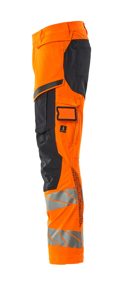 MASCOT ACCELERATE SAFE Trousers with kneepad pockets 19279 Hi-vis Orange/dark Navy