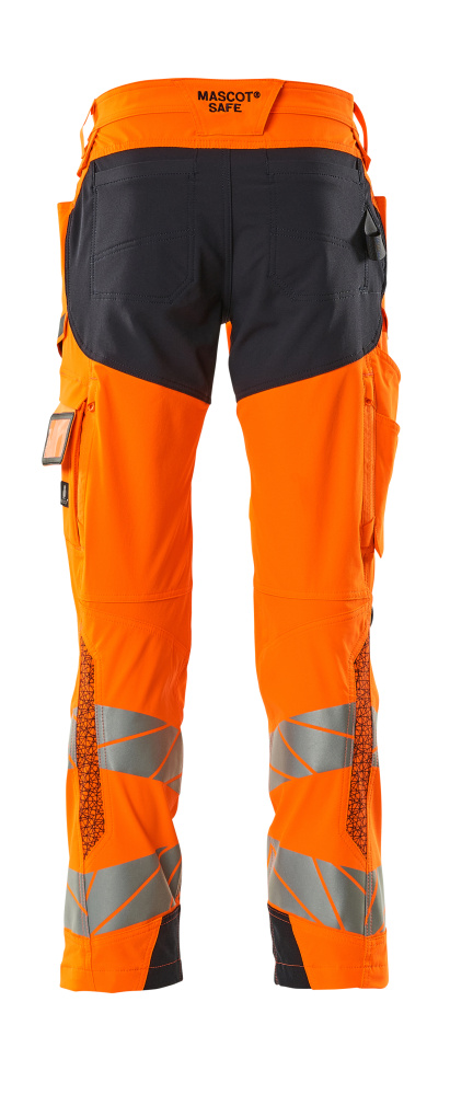 MASCOT ACCELERATE SAFE Trousers with kneepad pockets 19279 Hi-vis Orange/dark Navy