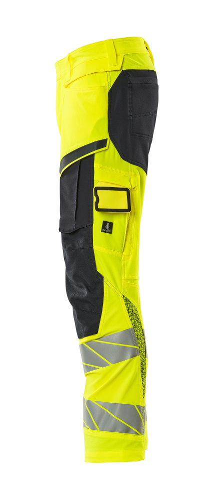 MASCOT ACCELERATE SAFE Trousers with kneepad pockets 19279 Hi-vis Yellow/dark Navy
