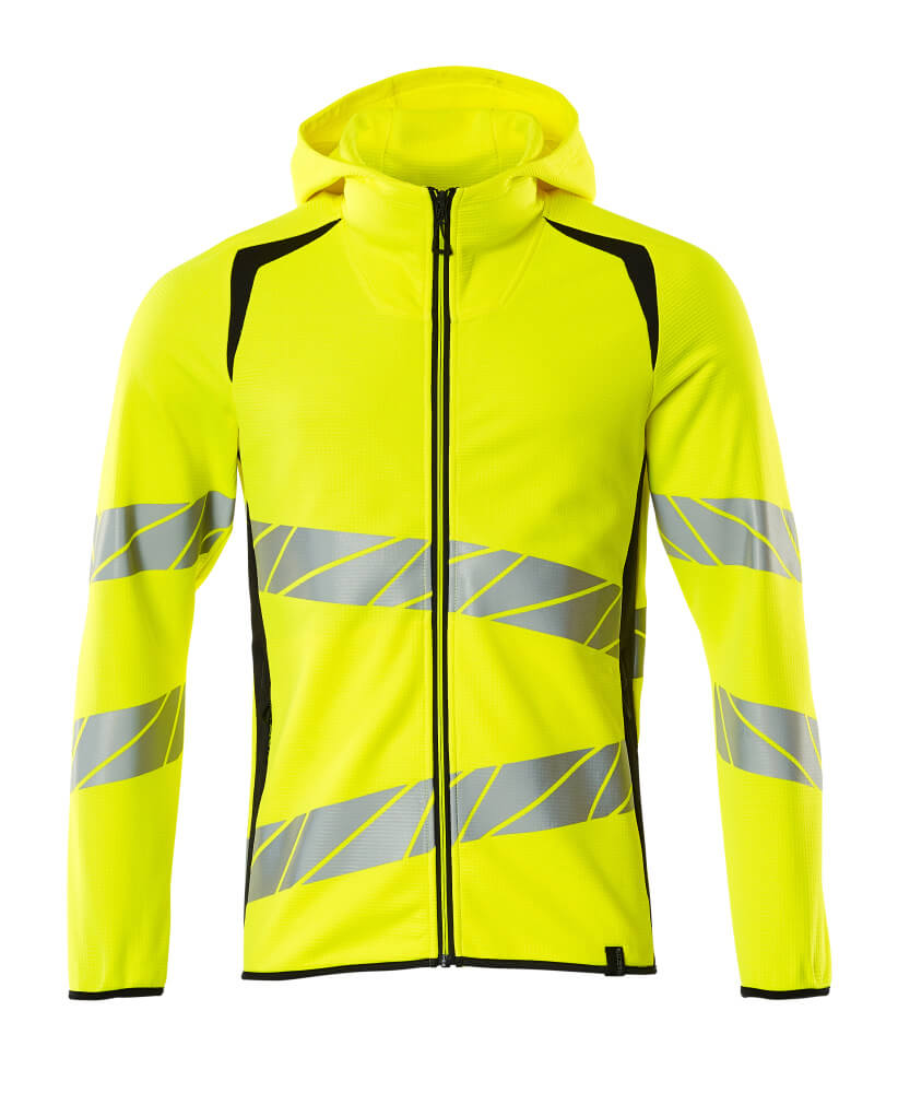 MASCOT ACCELERATE SAFE Hoodie with zipper 19284 Hi-vis Yellow/dark Navy