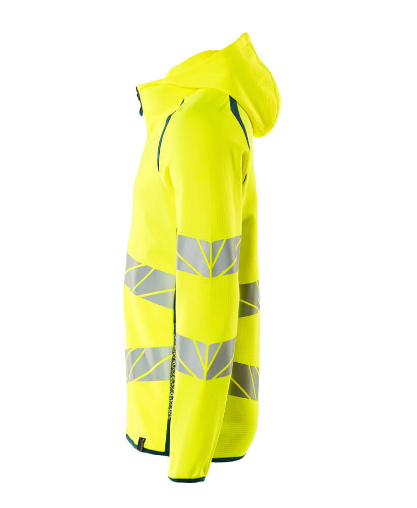 MASCOT ACCELERATE SAFE Hoodie with zipper 19284 Hi-vis Yellow/dark Petroleum
