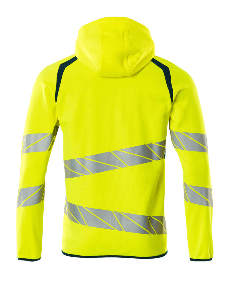 MASCOT ACCELERATE SAFE Hoodie with zipper 19284 Hi-vis Yellow/dark Petroleum