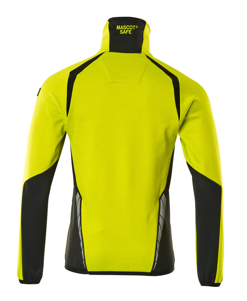 MASCOT ACCELERATE SAFE Fleece jumper with half zip 19303 Hi-vis Yellow/black