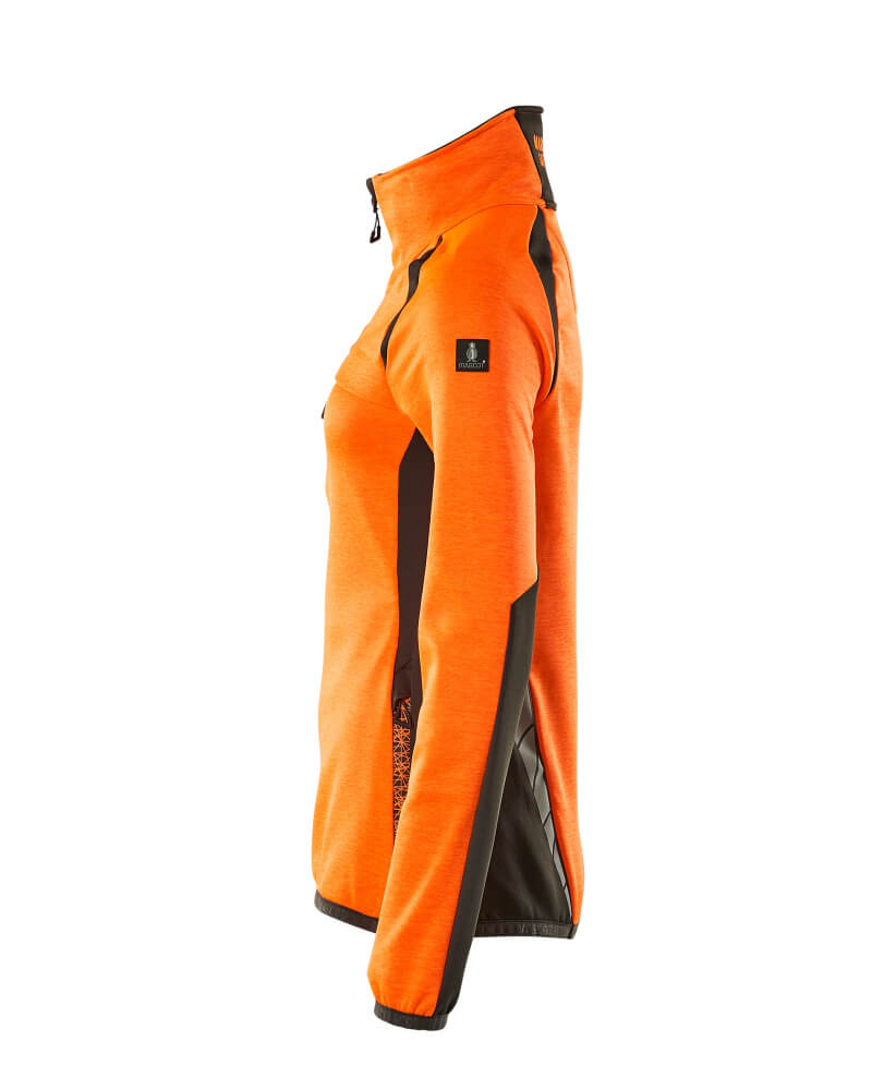 MASCOT ACCELERATE SAFE Fleece jumper with half zip 19353 Hi-vis Orange/dark Anthracite