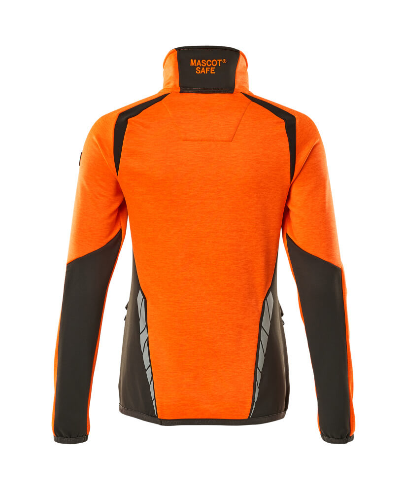 MASCOT ACCELERATE SAFE Fleece jumper with half zip 19353 Hi-vis Orange/dark Anthracite