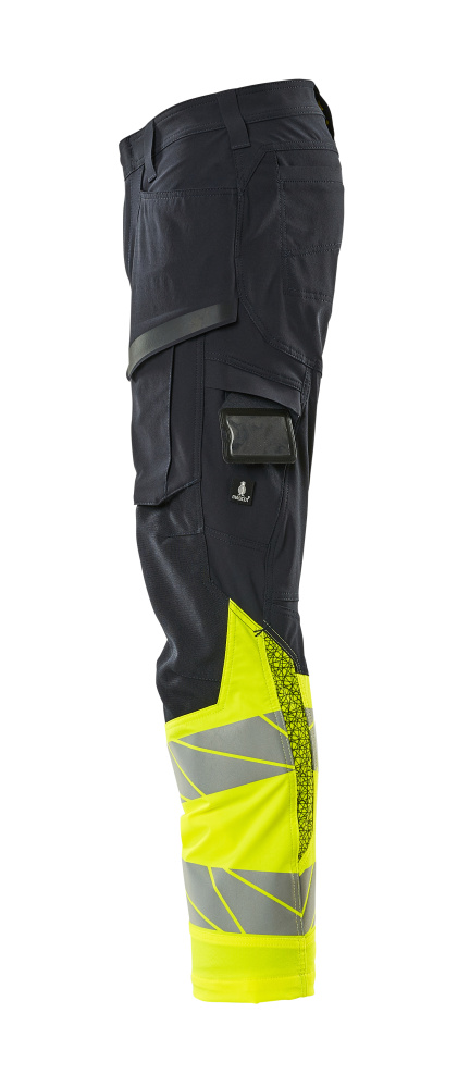 MASCOT ACCELERATE SAFE Trousers with thigh pockets 19379 Dark Navy/hi-vis Yellow