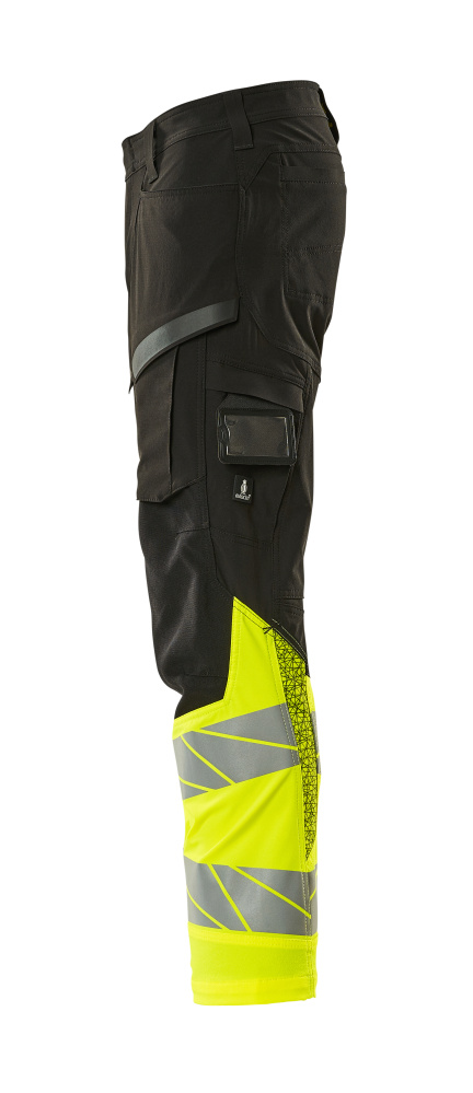 MASCOT ACCELERATE SAFE Trousers with thigh pockets 19379 Black/hi-vis Yellow
