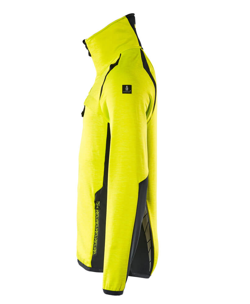 MASCOT ACCELERATE SAFE Fleece Jumper with zipper 19403 Hi-vis Yellow/dark Navy