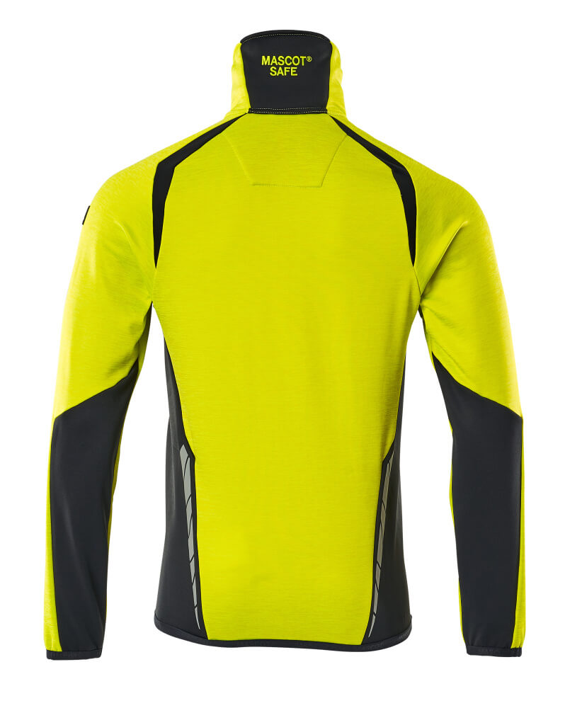 MASCOT ACCELERATE SAFE Fleece Jumper with zipper 19403 Hi-vis Yellow/dark Navy