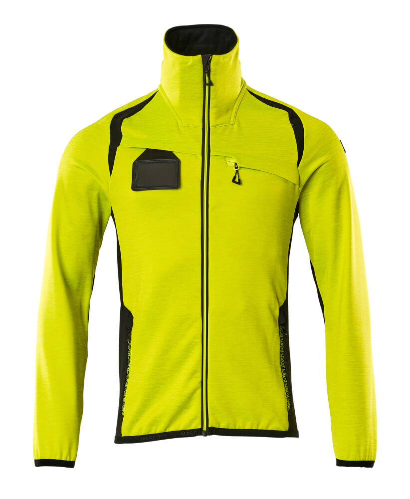 MASCOT ACCELERATE SAFE Fleece Jumper with zipper 19403 Hi-vis Yellow/black