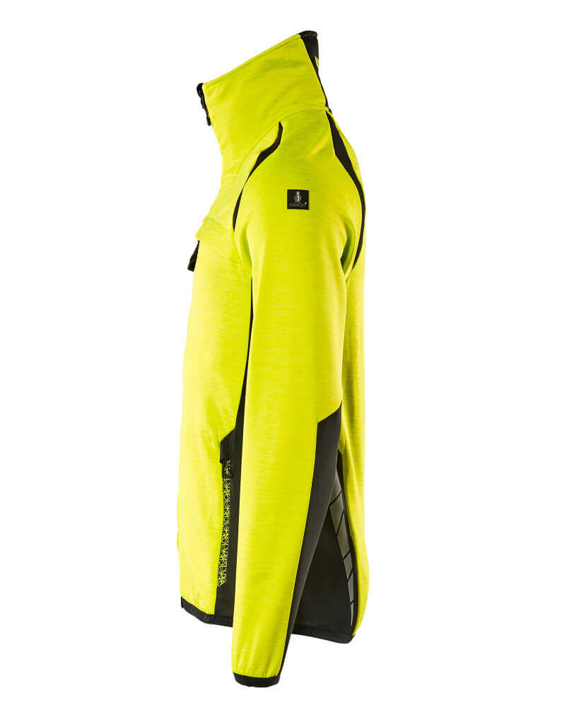 MASCOT ACCELERATE SAFE Fleece Jumper with zipper 19403 Hi-vis Yellow/black