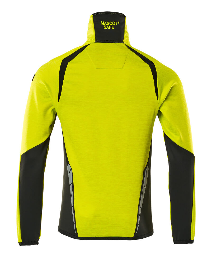 MASCOT ACCELERATE SAFE Fleece Jumper with zipper 19403 Hi-vis Yellow/black