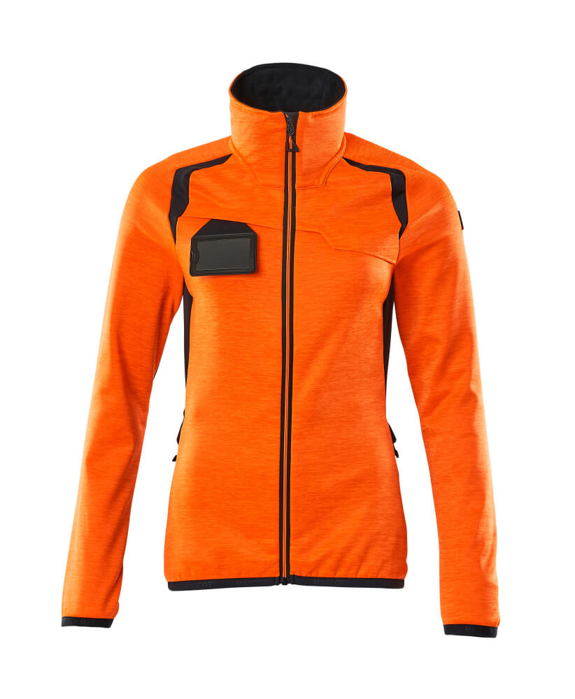 MASCOT ACCELERATE SAFE Fleece Jumper with zipper 19453 Hi-vis Orange/dark Navy