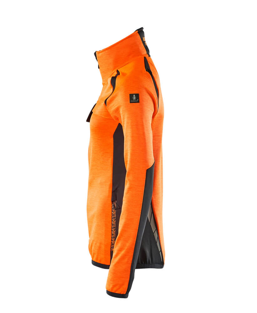 MASCOT ACCELERATE SAFE Fleece Jumper with zipper 19453 Hi-vis Orange/dark Navy