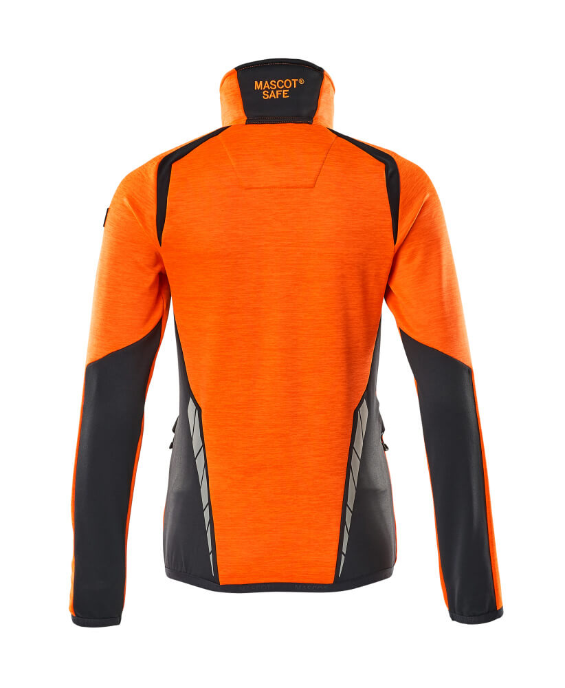 MASCOT ACCELERATE SAFE Fleece Jumper with zipper 19453 Hi-vis Orange/dark Navy