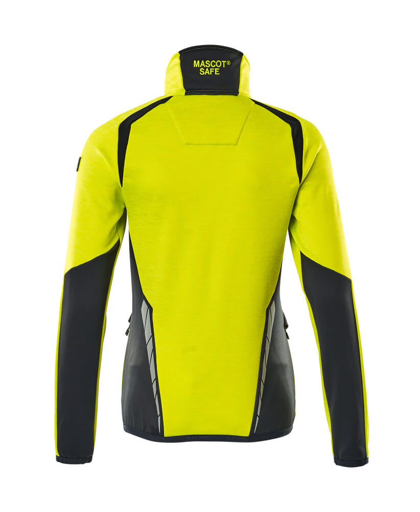 MASCOT ACCELERATE SAFE Fleece Jumper with zipper 19453 Hi-vis Yellow/dark Navy