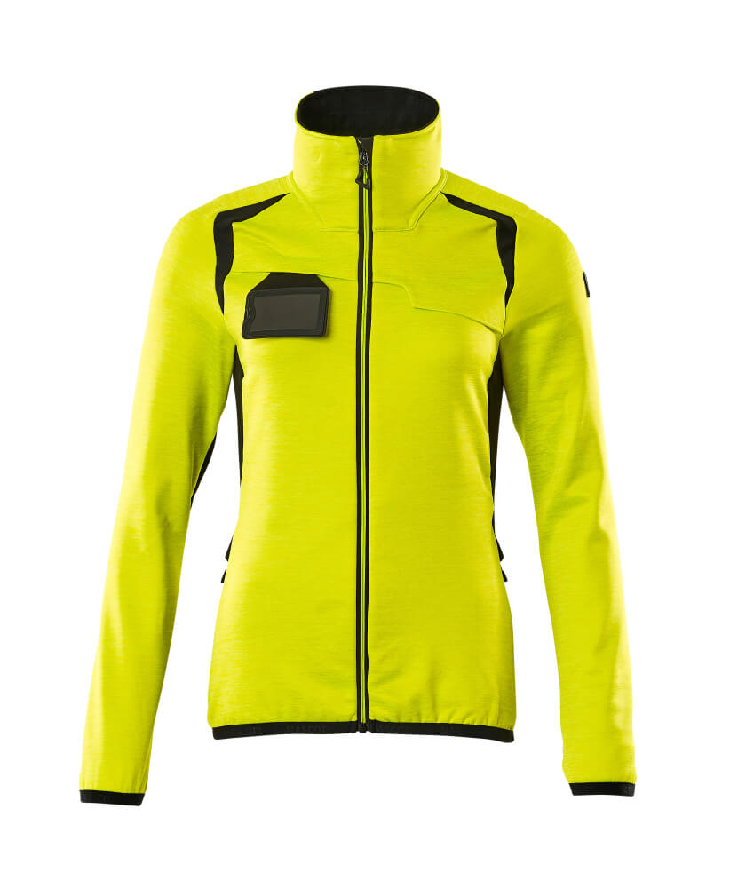 MASCOT ACCELERATE SAFE Fleece Jumper with zipper 19453 Hi-vis Yellow/black