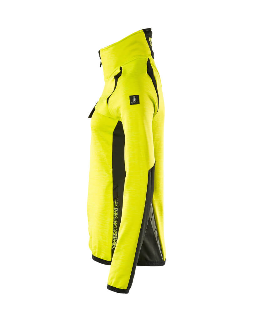 MASCOT ACCELERATE SAFE Fleece Jumper with zipper 19453 Hi-vis Yellow/black