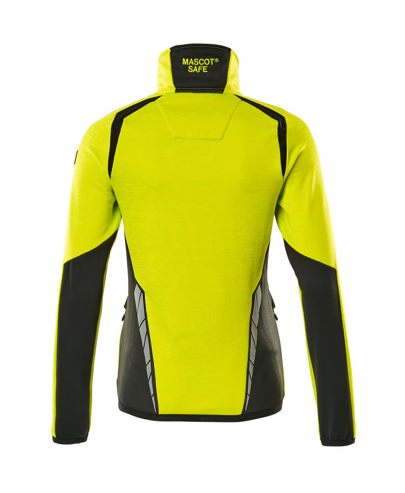 MASCOT ACCELERATE SAFE Fleece Jumper with zipper 19453 Hi-vis Yellow/black