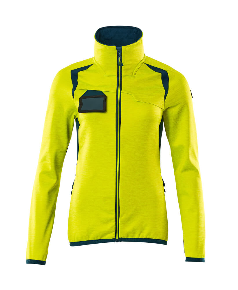 MASCOT ACCELERATE SAFE Fleece Jumper with zipper 19453 Hi-vis Yellow/dark Petroleum