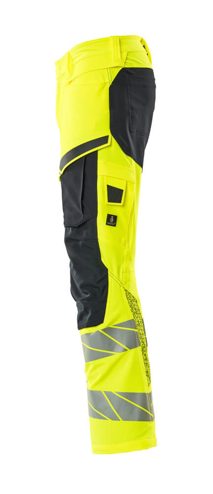 MASCOT ACCELERATE SAFE Trousers with kneepad pockets 19479 Hi-vis Yellow/dark Navy