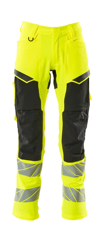 MASCOT ACCELERATE SAFE Trousers with kneepad pockets 19479 Hi-vis Yellow/black
