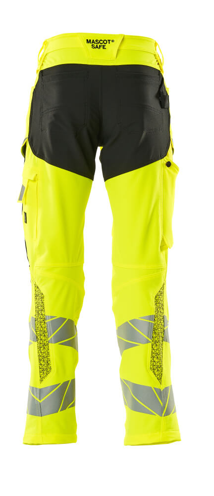 MASCOT ACCELERATE SAFE Trousers with kneepad pockets 19479 Hi-vis Yellow/black