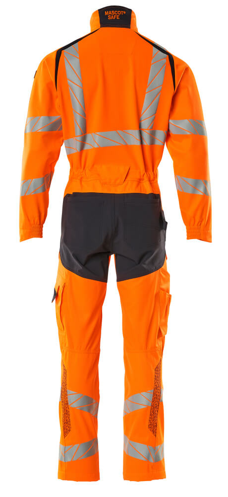 MASCOT ACCELERATE SAFE Boilersuit with kneepad pockets 19519 Hi-vis Orange/dark Navy