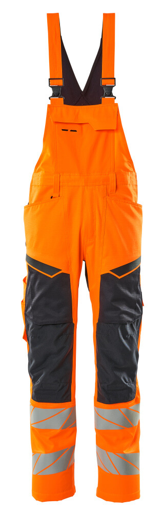 MASCOT ACCELERATE SAFE Bib & Brace with kneepad pockets 19569 Hi-vis Orange/dark Navy