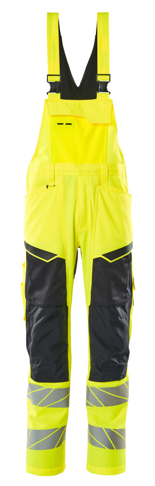 MASCOT ACCELERATE SAFE Bib & Brace with kneepad pockets 19569 Hi-vis Yellow/dark Navy