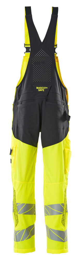 MASCOT ACCELERATE SAFE Bib & Brace with kneepad pockets 19569 Hi-vis Yellow/dark Navy