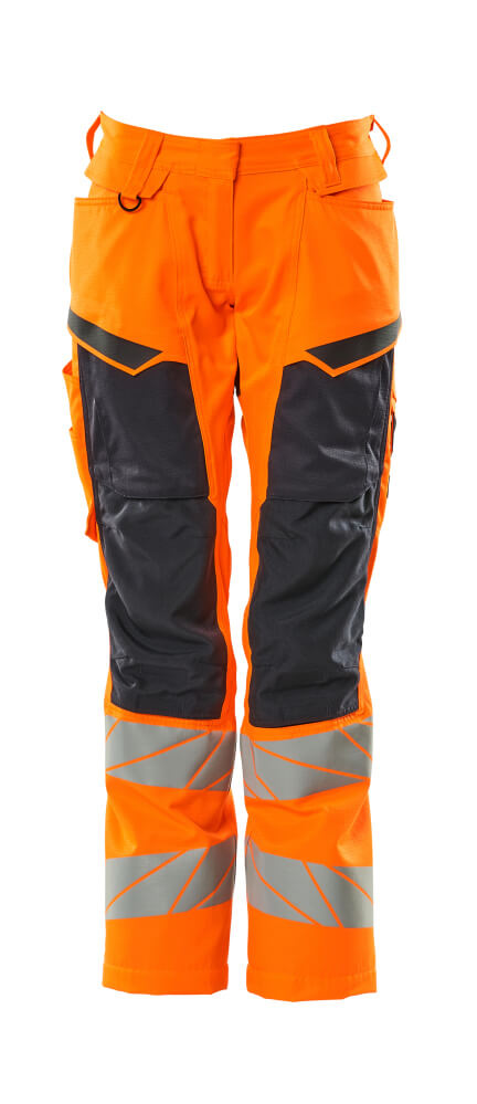 MASCOT ACCELERATE SAFE Trousers with kneepad pockets 19578 Hi-vis Orange/dark Navy