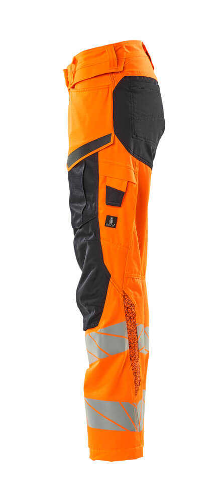 MASCOT ACCELERATE SAFE Trousers with kneepad pockets 19578 Hi-vis Orange/dark Navy
