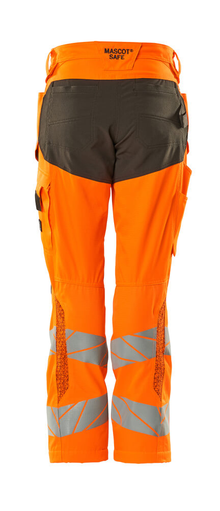 MASCOT ACCELERATE SAFE Trousers with kneepad pockets 19578 Hi-vis Orange/dark Anthracite