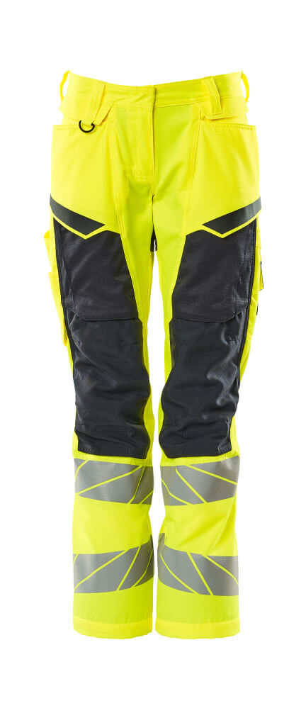 MASCOT ACCELERATE SAFE Trousers with kneepad pockets 19578 Hi-vis Yellow/dark Navy