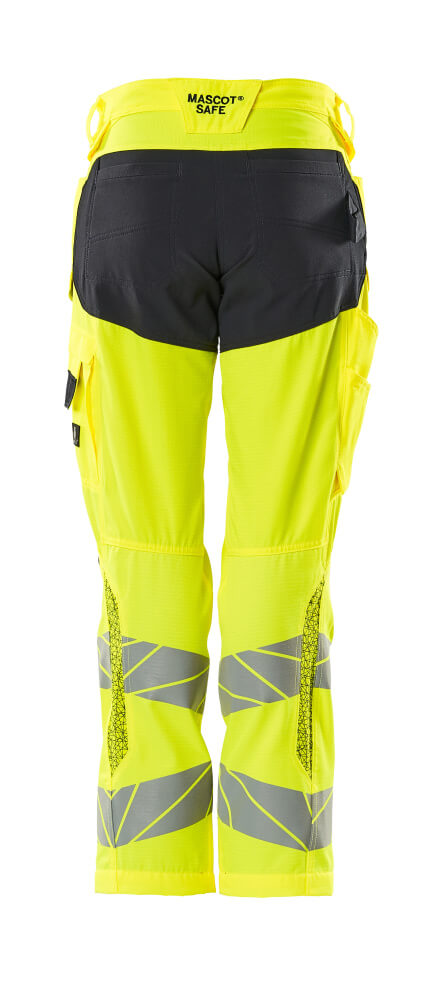 MASCOT ACCELERATE SAFE Trousers with kneepad pockets 19578 Hi-vis Yellow/dark Navy